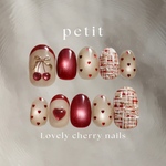 Lovely Cherry🍒 バレンタインネイルチップ ｜サイズオーダー