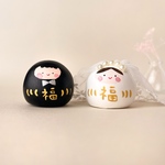 風にとけたベール＊しろこちゃんとぽぽたくんの結婚祝いだるまセット＊たんぽぽの綿毛と静かな約束