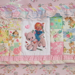 hana*ハンドメイド★レトロアニマル横長パッチワークポーチ☆