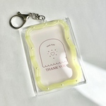 チェキホルダー トレカキーホルダー 推し活 緑 グリーン 透明　ハート