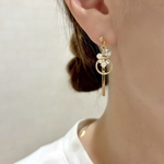 【新作限定割引】 New‼︎  フォーマル ビジュー＆ラインゴールド ピアス / イヤリング / 樹脂ピアス / チタンピアス