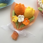 チューリップのミニブーケ💐オレンジ　枯れない花 ギフト　卒業　入学　プレゼント　誕生日　ニューボーン　インテリア　母の日　退職祝い　ハーフバースデー　結婚式