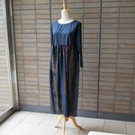 大島紬　ギャザーワンピ　O２