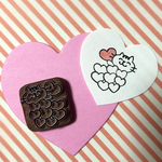【再販】バレンタインのメッセージに添えて♥️　ハートまみれネコはんこ