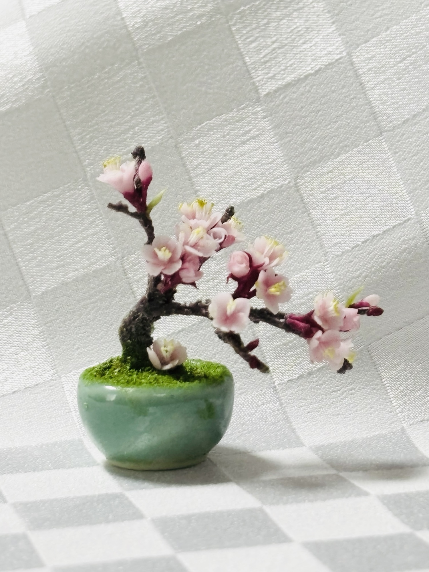 ミニチュア 桃の花と橘 ひな祭り 黒 - mamaらいおん_ミニチュアの世界