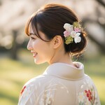 【お色変更可能】　✿ミニ胡蝶蘭と桜（ソメイヨシノ）の髪飾り✿  結婚式　ブライダル　ウエディング　卒業式　卒園式　入学式　成人式　和装　ヘアアクセ　ヘッドアクセサリー　春　ひな祭り　初節句　七五三