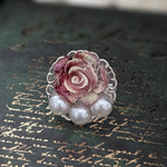 ɴᴇᴡ⟡.*薔薇とパールのボリュームリング ~ Glitter Rose（グリッターローズ )~⟡.*