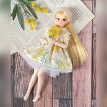 リカちゃん・ブライスアウトフィット4点◇ミモザセット ◾︎ホワイト　Blythe オビツ22