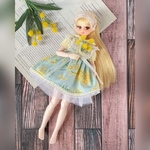 リカちゃん・ブライスアウトフィット4点◇ミモザセット ◾︎ブルー　Blythe オビツ22