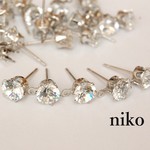 キラキラストーンのカン付ピアス♡シルバー 10個
