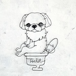 おトイレしているチワペキのワイヤーアート◎チワワとペキニーズのミックス犬