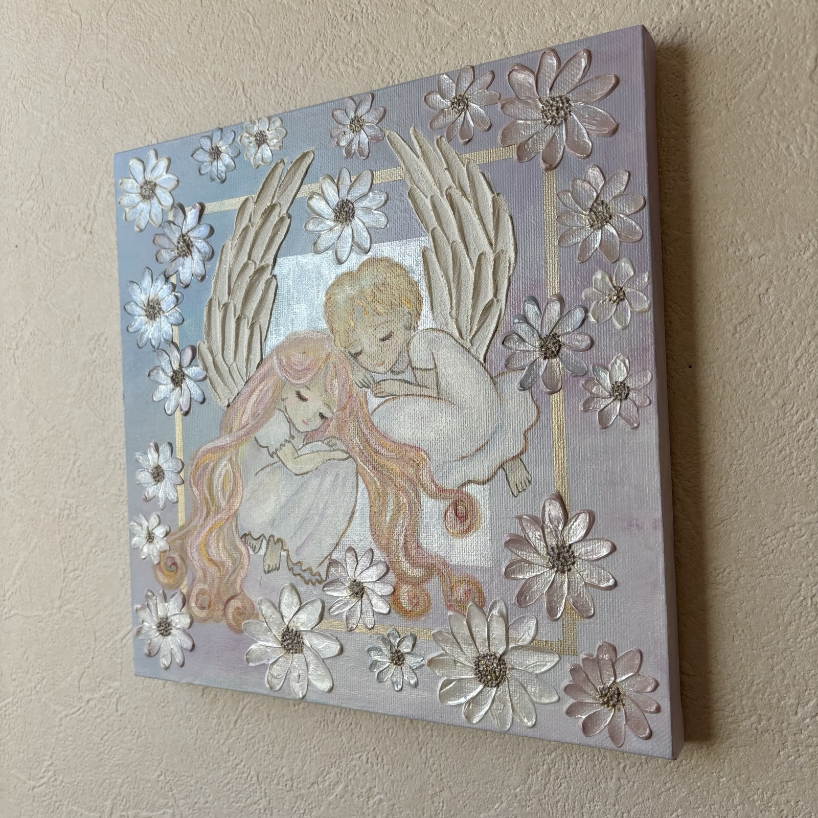 眠りの天使たち】やさしい時間を飾る立体フラワーアート｜240mm