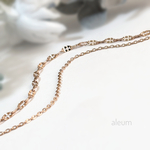  ペタルチェーン × あずきチェーン ブレスレット つけっぱなし 金属アレルギー対応 サージカルステンレス 大人可愛い シンプル シ ピンクゴールド サイズオーダー可 SUS316L