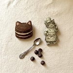 🐾猫の日限定セット：猫パティシエとチョコケーキブローチ🐾