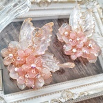 クリアトーンの桜と蝶のブローチ（brooch of butterfly〜childhood dream〜）