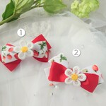 【犬用リボン】いちご🍓×レッドリボン🎀