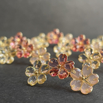 桜のアシンメトリーピアス セットピアス　桜　華奢　繊細　ピンク　花