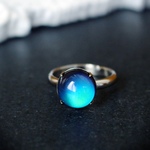 ダークな虹色*温度で色が変わるリング10