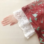 【こういうの探してた！】　　◆1枚は持っておきたいナチュラルホワイト◆着物専用付け袖　裏地付き　コードレース 　スカラップ タイプ　オフホワイト×白