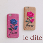 再販 ローズ 刺繍 iphoneケース 