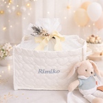3日以内発送《名入れ刺繍46色》Diaper cake Basket／おむつケーキ　バスケット　出産祝い　おむつストッカー　ギフト　名前刺繍　おむつケーキ　ベビー　女の子　男の子　名入れギフト