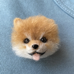 ポメラニアンのお顔のブローチ