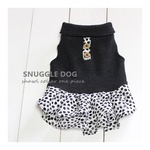 犬服・オーダー可【SMALL】 ショールカラー＆ダルメシアンドットフリル