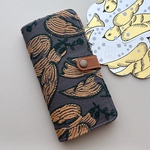 オーダー　ミナペルホネン&本革　手帳型スマホケース　iPhoneケース　カバー　following day