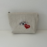 chiwawa115様オーダー品☆犬の手刺繍の化粧ポーチ