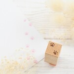 ミニ 2つの猫の足あと はんこ