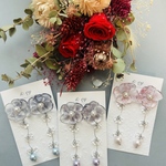 雪の花　チャーム2種類の3WAYピアス　イヤリング
