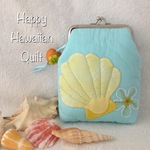 再販☆シェルのスマホ・シガー☆ハワイアンキルト☆がま口ポーチ⑲