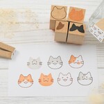 【子猫のお顔】ミニサイズ-好きな模様が作れる子猫の顔のはんこ