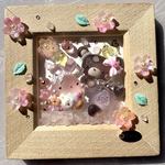 ♡ぎゅぎゅっとHappy Easter♡うさぎたまごくまさん シーグラスアート ガラス 天然石