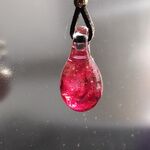 一粒しずくトンボ玉ネックレス（ピジョンブラッド泡玉・ガラス）11