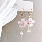 人気！残り1点❣️取り外し可能！桜フープピアス・イヤリング ピンク アレルギー対応 入学式 卒業式 パーティ