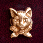 真鍮パーツ［アメリカ製］＊2個＊101-0016A／アンティーク調　猫　キャット　ブラス　 jewelry making supplies／旧A02102 