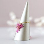 桜 ― Pink Sapphire & Pink Topaz スライドチェーンリング　14kgf