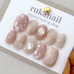 【サイズオーダー】ネイルチップ　ニュアンス　春　フラワー　桜