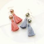 シェルボール×タッセルピアス