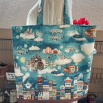 大きなトート　空飛ぶ魚　お着替えや制服などを入れるサブバッグ