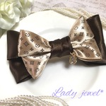 煌めきLady** モノグラム柄と揺れるキラキラ雫のバレッタ