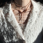 🐿🧺suede choker necklace/ブラウン/レジン/チョーカー/ネックレス