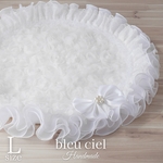 再販!!【完成品】フリフルールカフェマット　ホワイト　直径60ｃｍ　251115-L-③