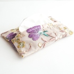 大人かわいい インド刺繍のポケットティッシュケース 花柄 チュール シフォン インド刺繍生地 ポケットティッシュ入れ