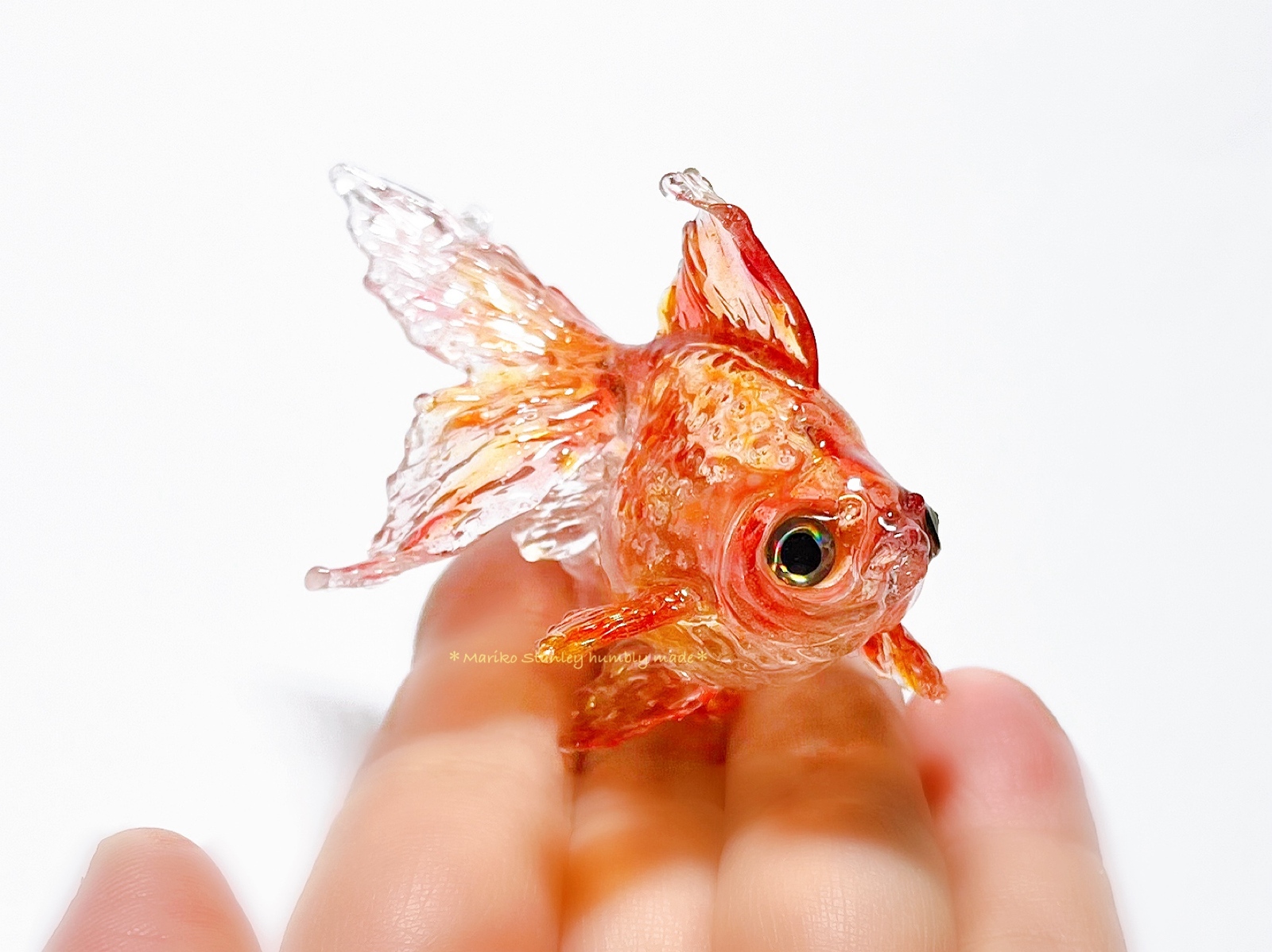空洞レジン ＊お腹ぽんぽこ金魚＊ プチライトオブジェ - はないのちい