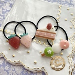 🍡スイーツ4個セット🍰 キッズ レジン 三色団子 ショートケーキ いちご ヘアゴム お花見