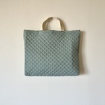 【lesson bag】オリーブカラーギンガムチェックのキルティング生地で作ったレッスンバッグ（ポケットあり）