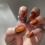 newˊ˗ バートンオレンジ🍊 𝚖𝚊𝚐𝚗𝚎𝚝 𝘤𝘰𝘭𝘰𝘳  / マグネットネイル オーロラネイル うるうるネイル ぷるぷるネイル ワンカラーネイル オレンジネイル 入学式ネイル 卒業式ネイル