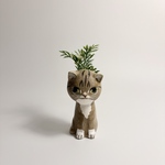 ねこ花瓶　キジ白くん